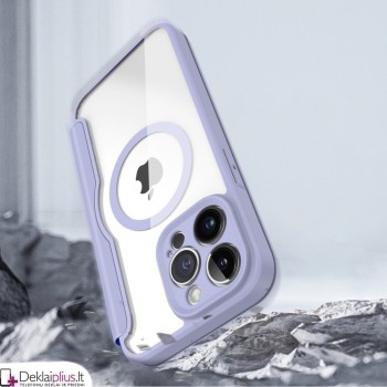Dux Ducis Skin X Pro dirbtinos odos dėklas su magsafe violetinis Iphone 14 Pro Max